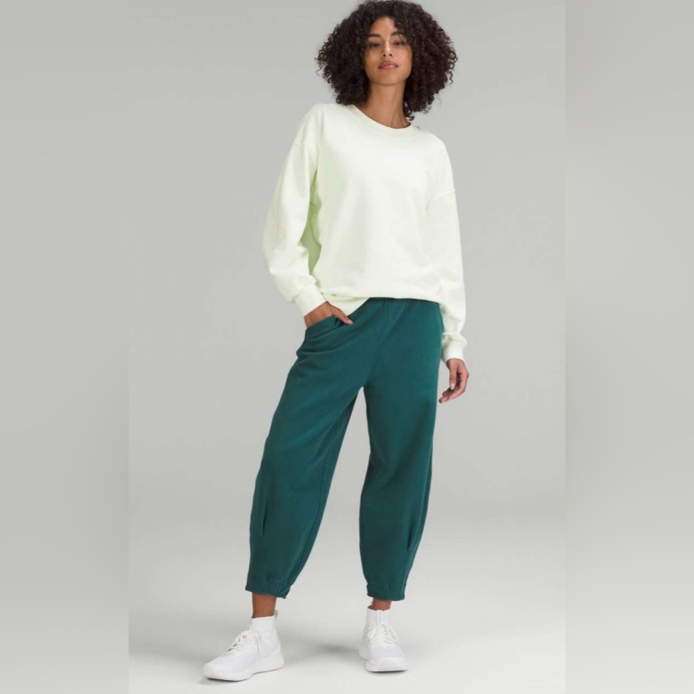 Lululemon Perfectly Oversized Crew Neck Sweater XL/XXL Light Green & Grey - Picture 4 of 9
